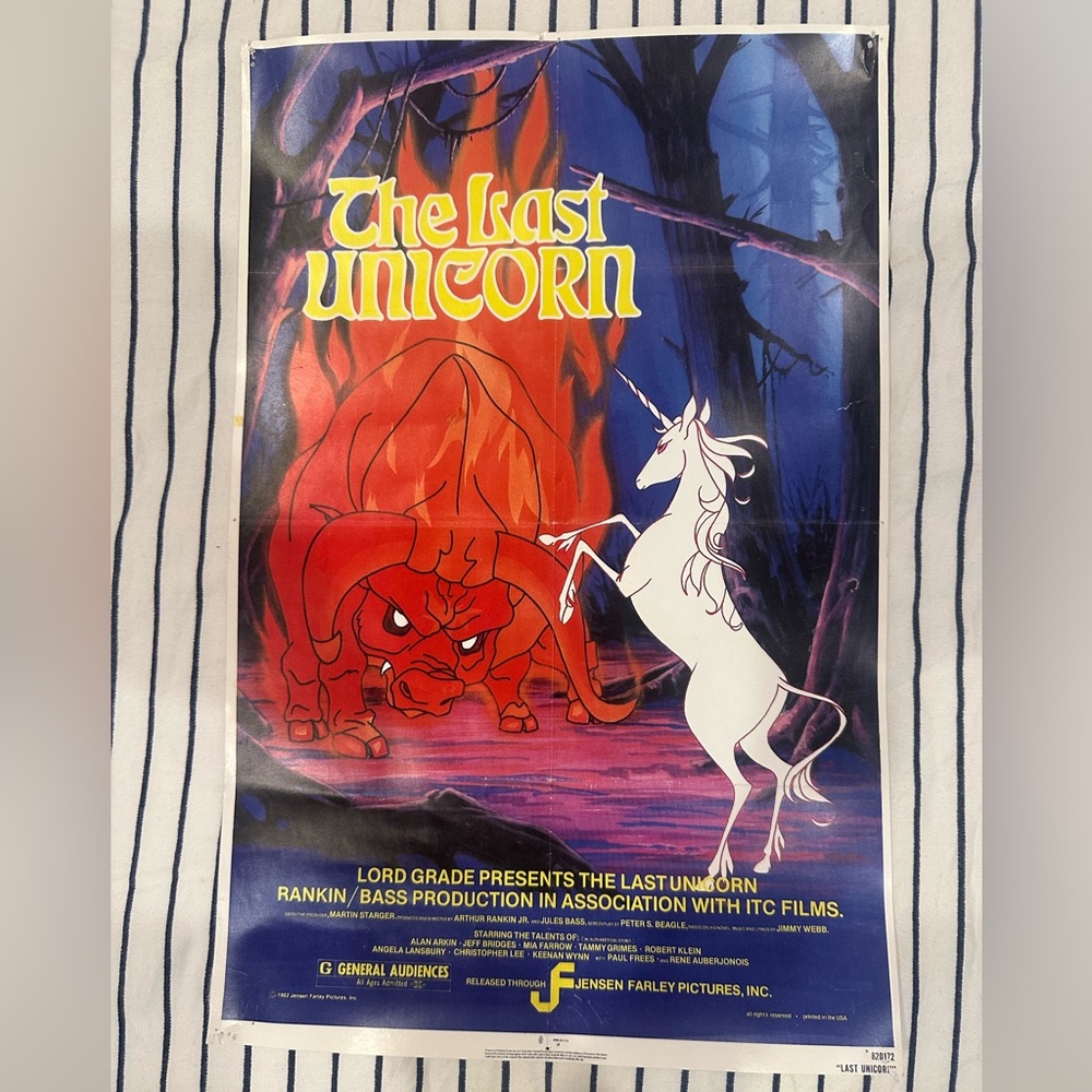 Vintage The Last Unicorn Poster - White, Red, Blue, Purple, Yellow - Picture 3 of 16